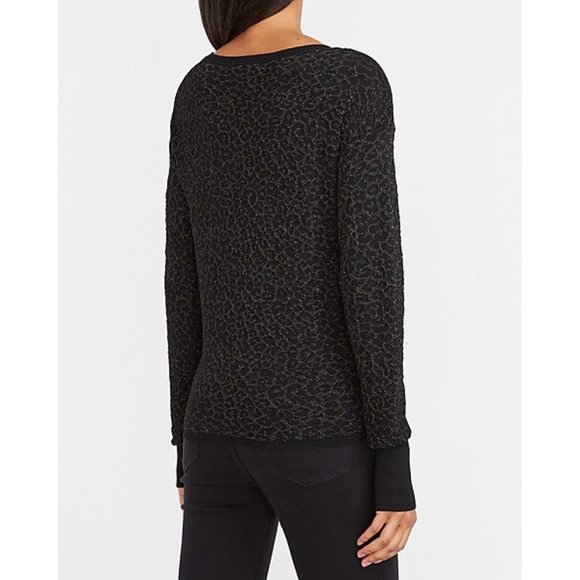 Express Metallic Leopard Crew Neck Sweater XS - Picture 2 of 6